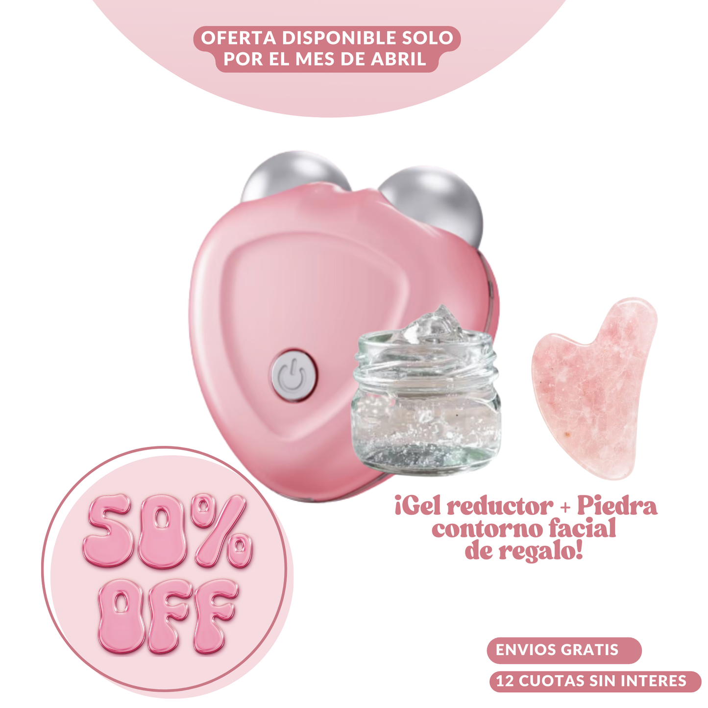 Masajeador de Microcorriente facial + Gel reductor de regalo